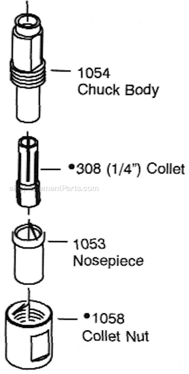 Page B Diagram and Parts List for 12L1381-36  Dotco Angle Grinder