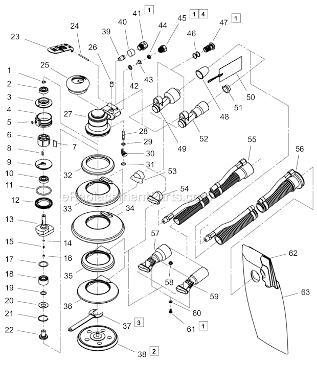 Page A Diagram and Parts List for 12L1820-05  Dotco Orbital or Palm Sander