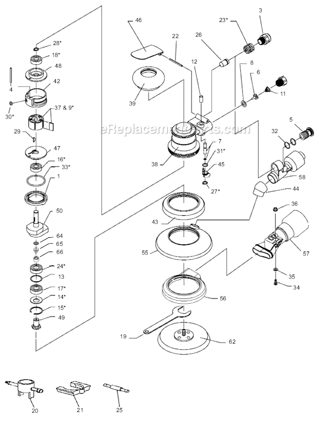 Page A Diagram and Parts List for 12L1820-15 Type 3 Dotco Orbital or Palm Sander