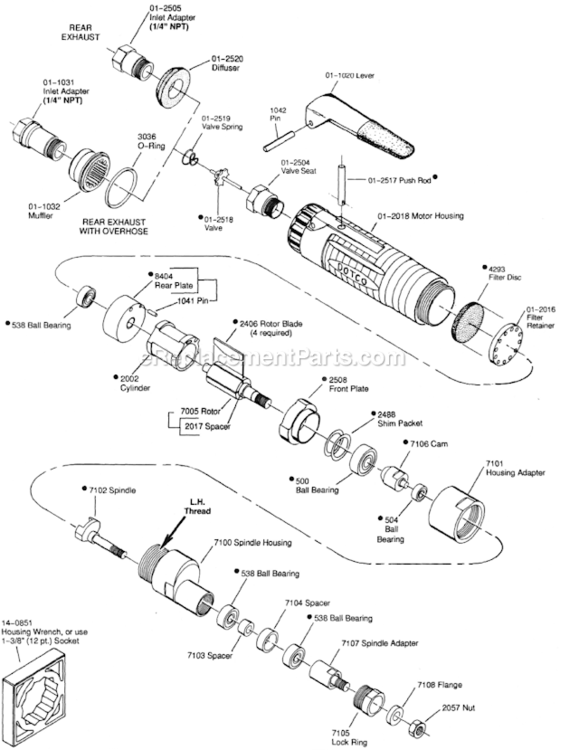 Page A Diagram and Parts List for 12L2065-90  Dotco Saw