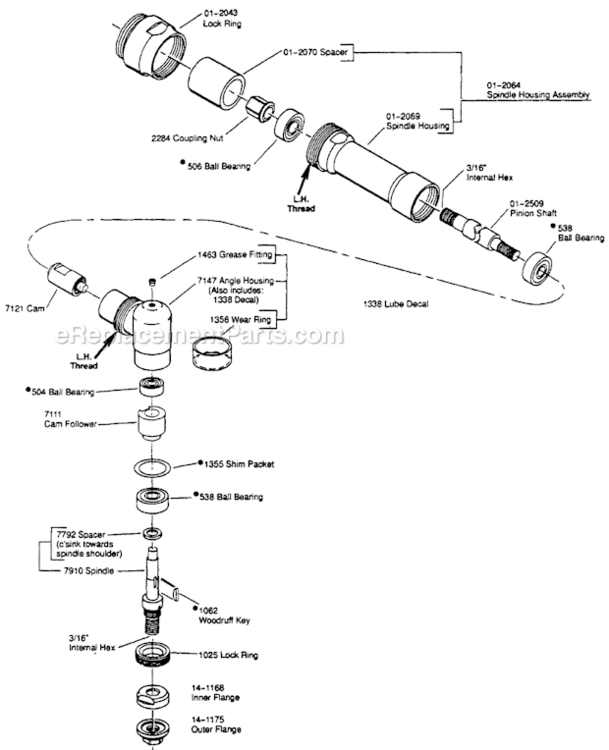 Page B Diagram and Parts List for 12L2240-90  Dotco Saw