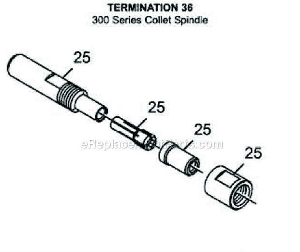 Page B Diagram and Parts List for 12L2500-36  Dotco Angle Grinder