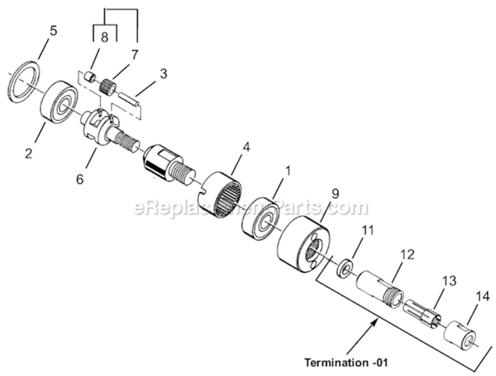 Page B Diagram and Parts List for 12L2592-01  Dotco Sander Polisher