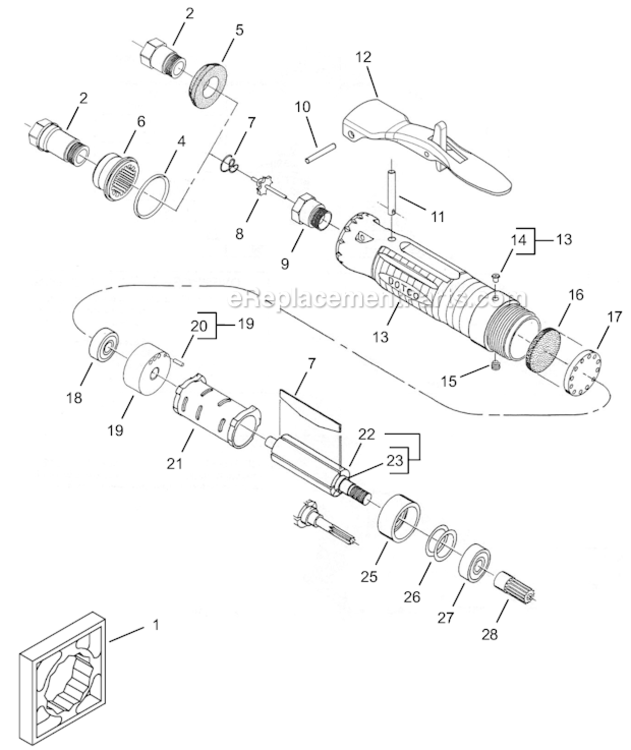 Page A Diagram and Parts List for 12L2594-01  Dotco Sander Polisher