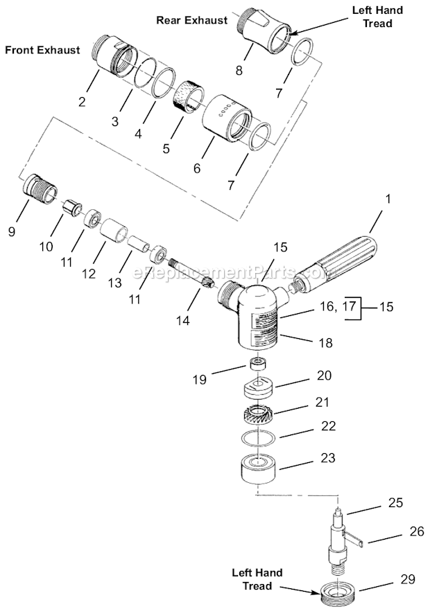 Page B Diagram and Parts List for 12L2752-80  Dotco Sander Polisher