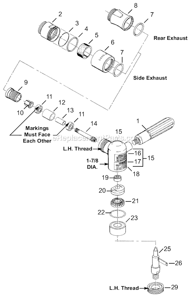 Page B Diagram and Parts List for 12L2761-80  Dotco Sander Polisher