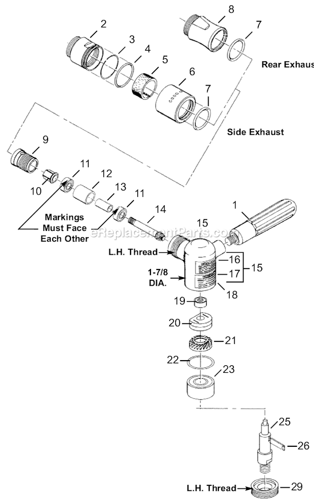 Page B Diagram and Parts List for 12L2762-80  Dotco Sander Polisher