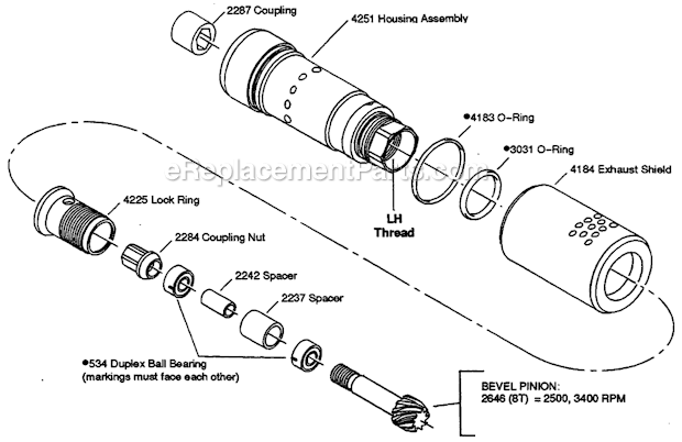Page B Diagram and Parts List for 12L4203-80  Dotco Sander Polisher