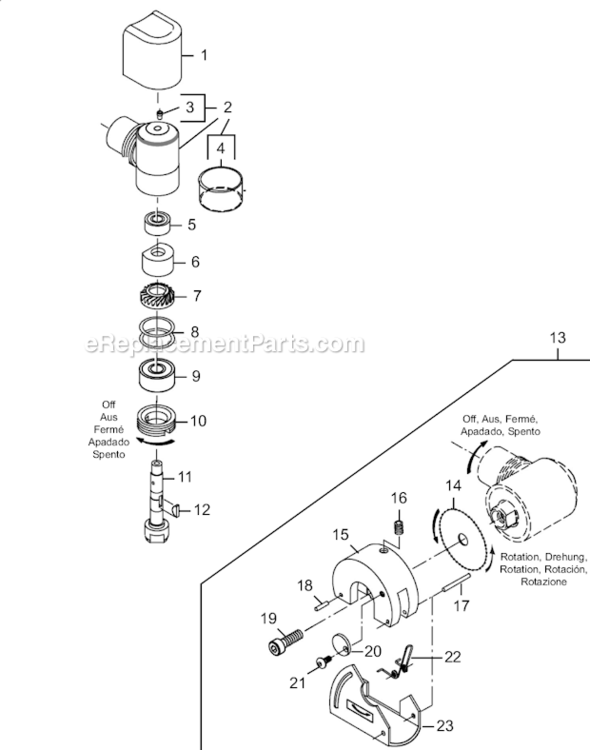 Page C Diagram and Parts List for 12S1288-02  Dotco Saw