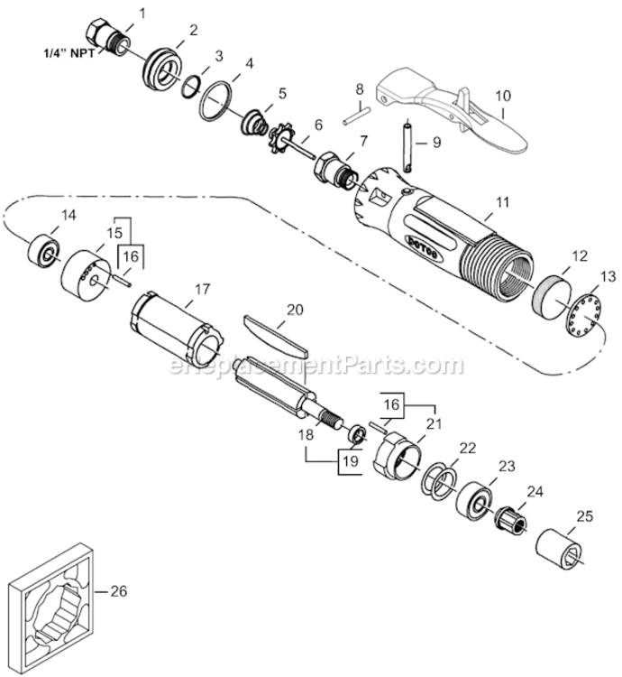 Page A Diagram and Parts List for 12S2749-01  Dotco Saw