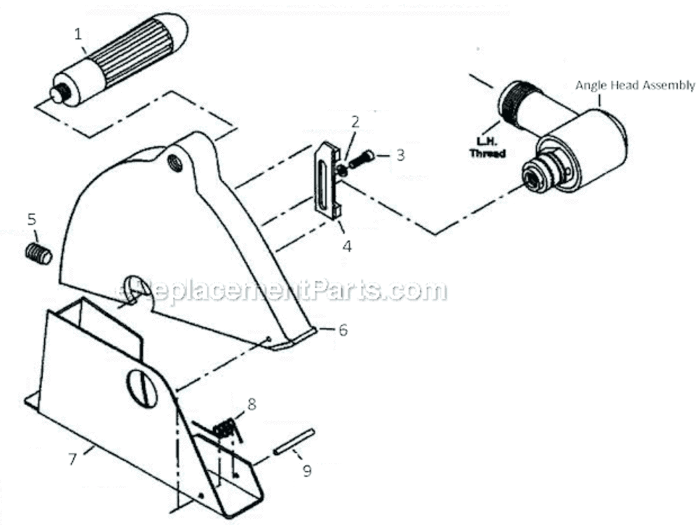 4" Saw Assembly Diagram and Parts List for 12S4217-01  Dotco Saw