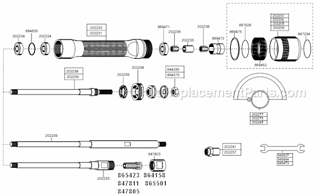 Page A Diagram and Parts List for 136GEL-240-C4  Dotco Angle Grinder