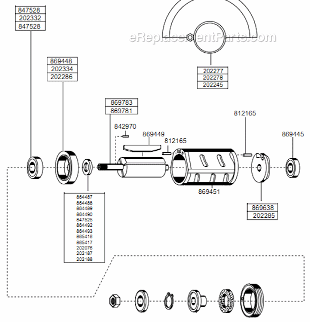 Page B Diagram and Parts List for 136GEL-240-C4  Dotco Angle Grinder