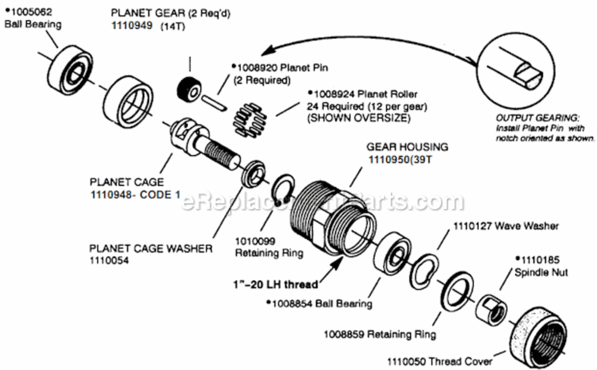Page C Diagram and Parts List for 14CFS91-38  Dotco Drill