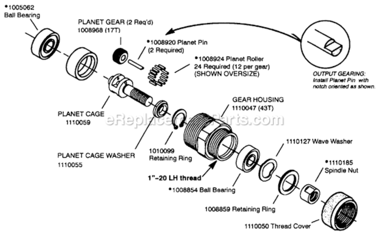 Page C Diagram and Parts List for 14CFS92-38  Dotco Drill
