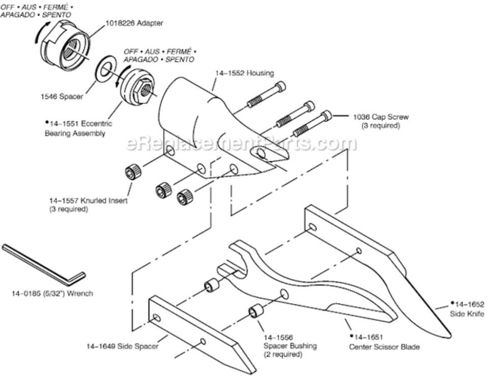 Page B Diagram and Parts List for 14CFS93-99  Dotco Nibbler & Shears