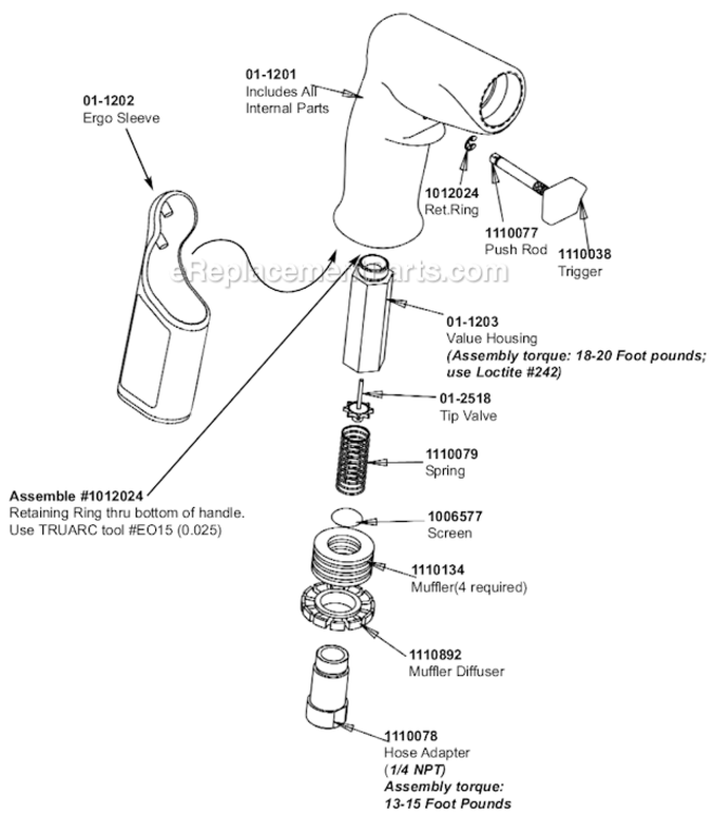 Page A Diagram and Parts List for 14CFS95-38  Dotco Drill