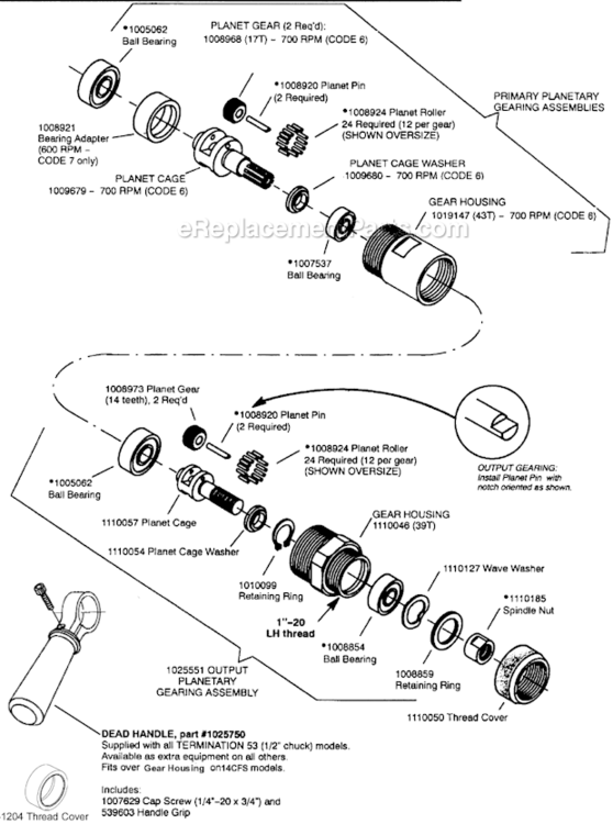 Page C Diagram and Parts List for 14CFS96-38  Dotco Drill