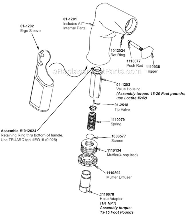 Page A Diagram and Parts List for 14CFS97-38  Dotco Drill