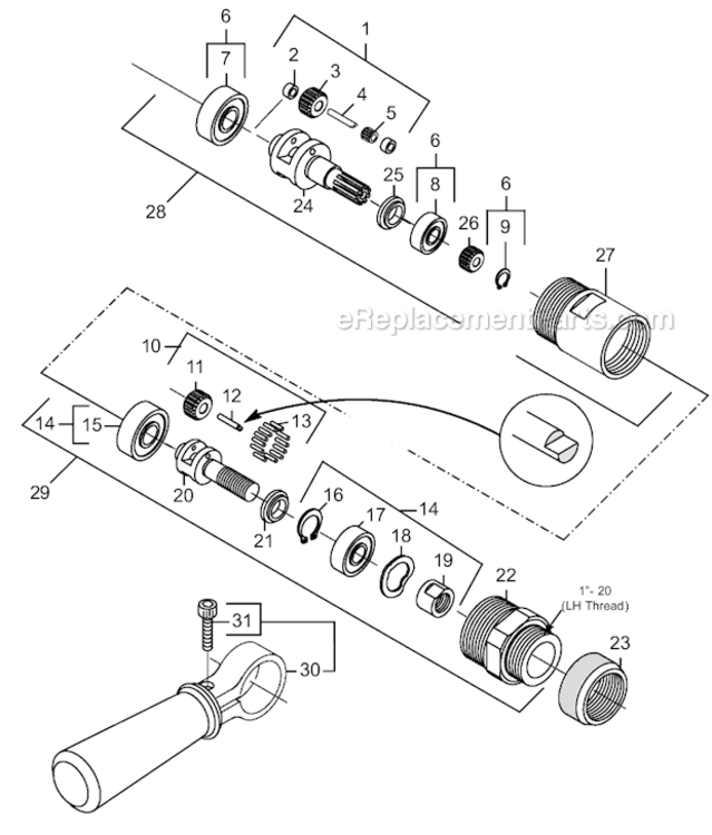 Page C Diagram and Parts List for 14CNL97-53  Dotco Drill