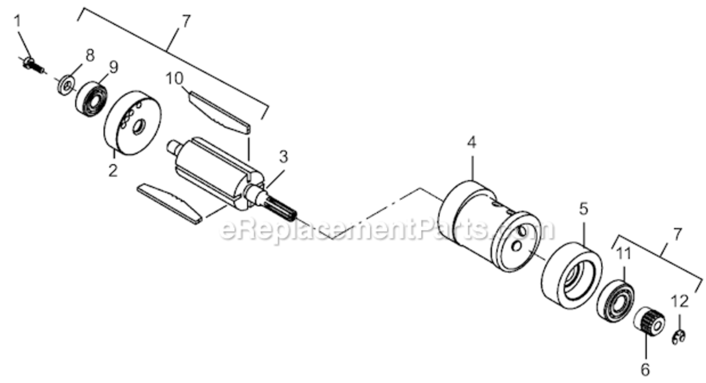 Page B Diagram and Parts List for 14CSL91-40  Dotco Drill
