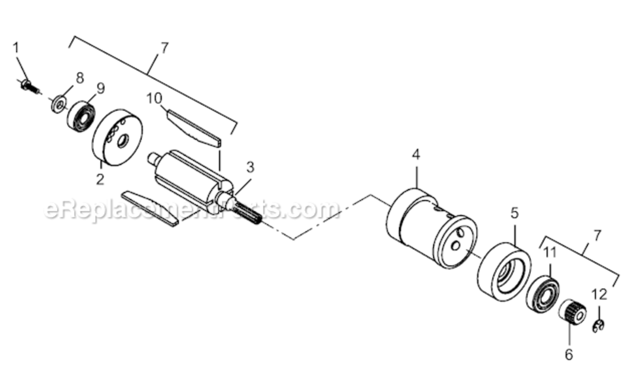 Page B Diagram and Parts List for 14CSL92-38  Dotco Drill