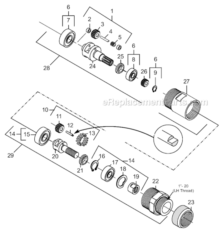 Page C Diagram and Parts List for 14CSL97-40  Dotco Drill