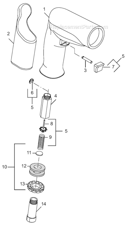 Page A Diagram and Parts List for 14CSL97-51  Dotco Drill