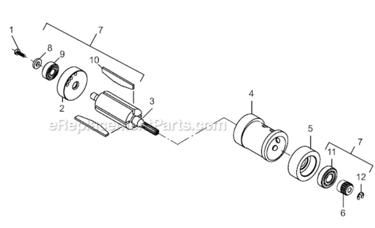 Page B Diagram and Parts List for 14CSL97-51  Dotco Drill
