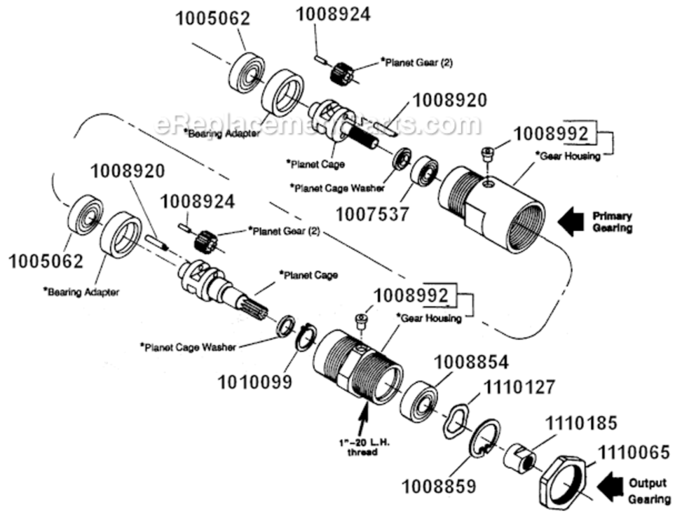 Page B Diagram and Parts List for 15LF282-62  Dotco Drill