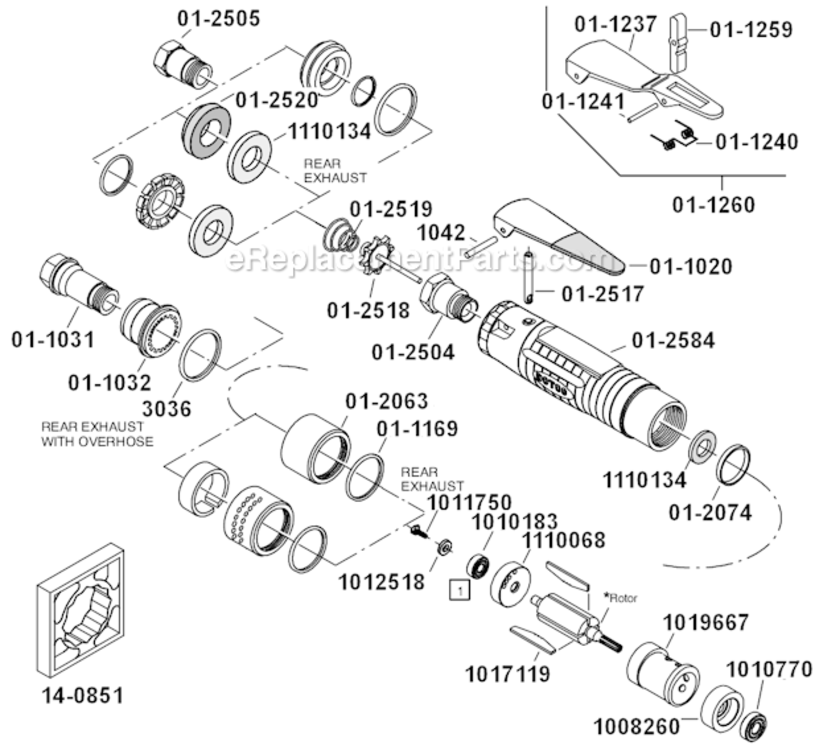 Page A Diagram and Parts List for 15LN281-52  Dotco Drill