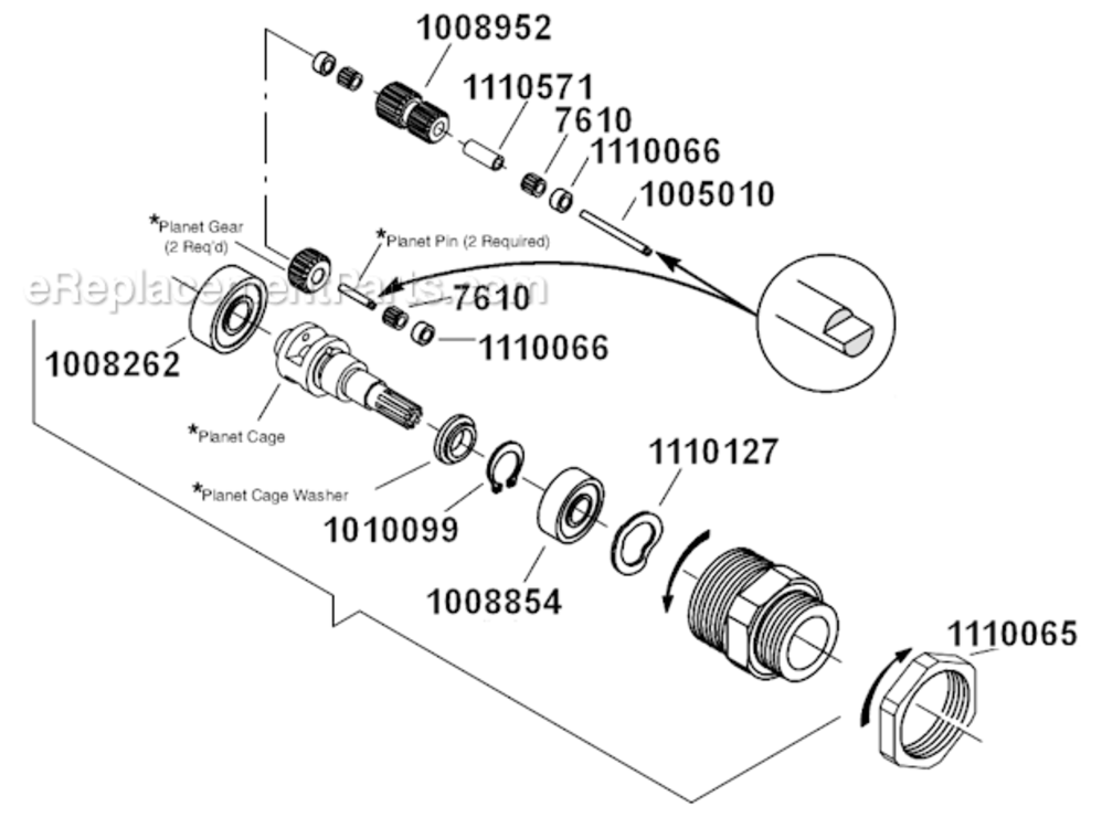 Page B Diagram and Parts List for 15LS281-52  Dotco Drill