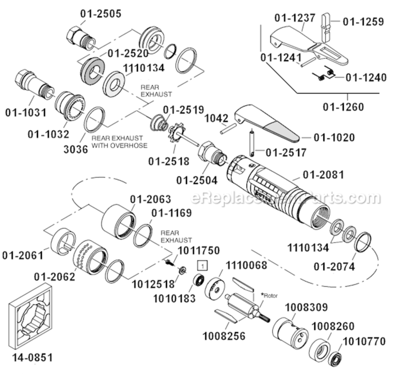 Page A Diagram and Parts List for 15LS286-62  Dotco Drill