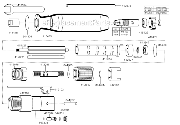 Page B Diagram and Parts List for 220GL-600-C2  Dotco Angle Grinder