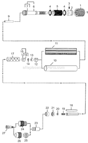 Page A Diagram and Parts List for 10R0400-18  Dotco Angle Grinder