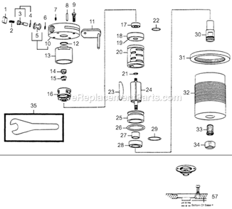 Part Location Diagram of 14-0814 Dotco Wrench 7/8"