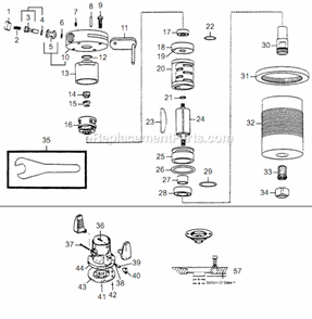 Page A Diagram and Parts List for 10T4316-62  Dotco Router
