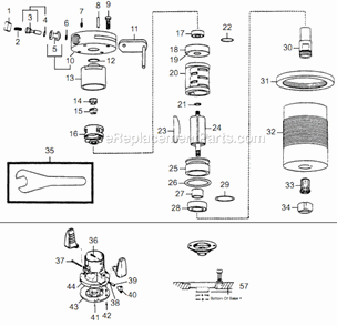 Page A Diagram and Parts List for 10T4318-62  Dotco Router
