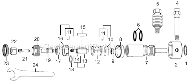Part Location Diagram of 2006PT Cleco Rotor Blade