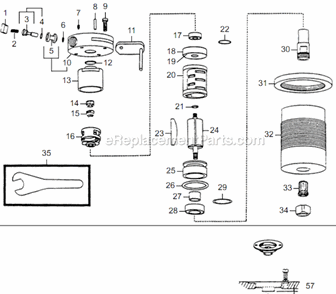 Page A Diagram and Parts List for 11T4318-62  Dotco Router