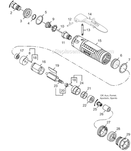 Page A Diagram and Parts List for 12L1112-36  Dotco Angle Grinder
