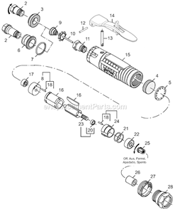 Page B Diagram and Parts List for 12L1112-36  Dotco Angle Grinder