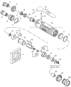 Page B Diagram and Parts List for 12L1181-36  Dotco Angle Grinder