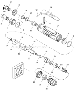 Part Location Diagram of 01-1048 Dotco Angle Head Cover