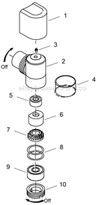 Page C Diagram and Parts List for 12L1200-36  Dotco Angle Grinder