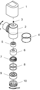 Page B Diagram and Parts List for 12L1280-32  Dotco Angle Grinder