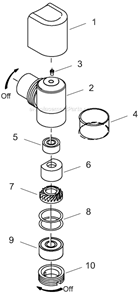 Page B Diagram and Parts List for 12L1281-32  Dotco Angle Grinder