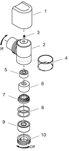 Page B Diagram and Parts List for 12L1281-36  Dotco Angle Grinder
