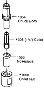 Page B Diagram and Parts List for 12L1381-36  Dotco Angle Grinder