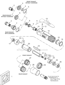 Page A Diagram and Parts List for 12L2502-01  Dotco Angle Grinder